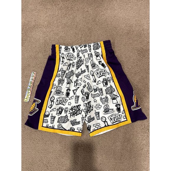 Mitchell & Ness L.A Lakers HWC Doodle Shorts Mens Medium - Picture 1 of 6